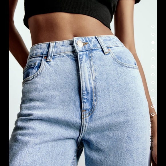 Zara Mom Fit Jeans. High-rise. Straight leg. Size 4. Light wash. - Picture 10 of 11